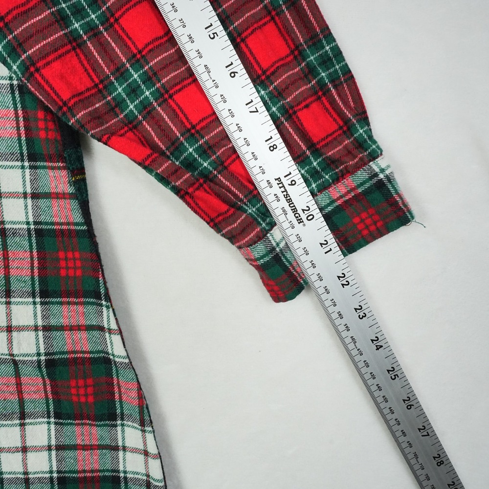 Lauren Ralph Lauren XL Patchwork Plaid Flannel Shirt Womens Tartan Colorblock - Picture 8 of 10